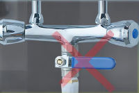 Don't install an on/off control valve at the water outlet