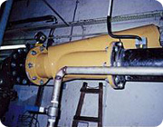 Automatic tube cleaning installed at the pipe work