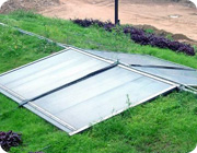 Window film on a skylight window