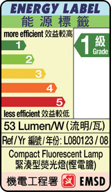 Energy Label - Compact Fluorescent Lamp