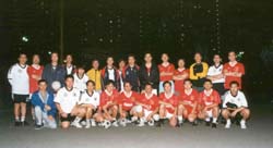 A photo of both teams taken before the match (ELD team members dressed in red)
