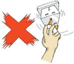 Stop using an adaptor if its socket holes cannot firmly hold a plug or if it is too hard to insert a plug into it