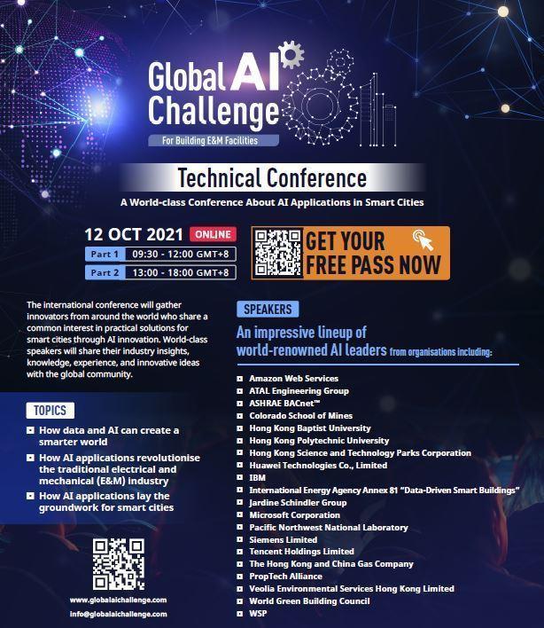Global AI Challenge for Building E&M Facilities – Technical Conference - 12 Oct 2021 | ONLINE - Get Your Free Pass Now!