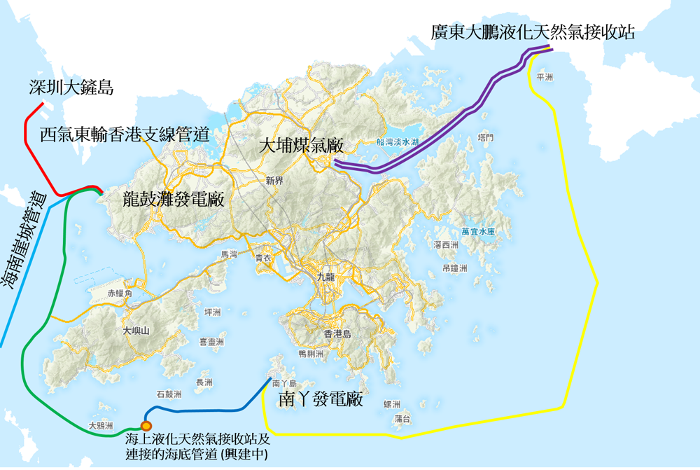 Subsea pipelines of natural gas in Hong Kong (Tradition Chinese version)