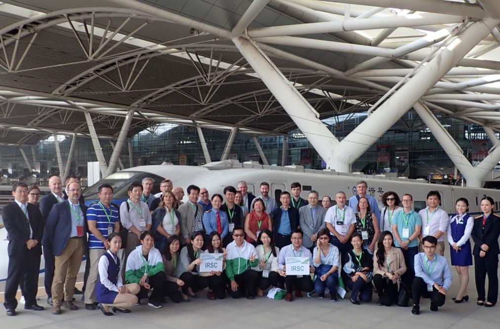 Photo shows conference participants paying a site visit to High Speed Rail facilities in Guangzhou on October 26.