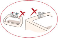 When installing the pipework, do not connect the outlet pipe of a shower storage type electric water heater to a wash basin or bath tub.