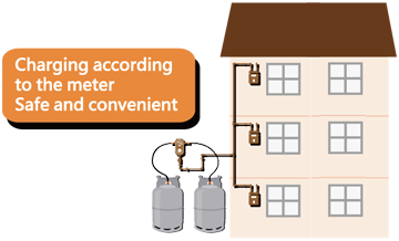 Measure (1): Promote the use of a common gas supply system that can be shared by households on various floors for replacement of the existing commonly used independent gas supply system for individual floors, and adoption of the shared common gas supply system in new village houses.