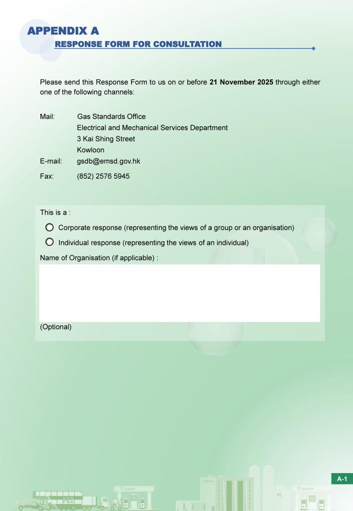 Consultation Paper (Appendix A - Response Form) - Green Hydrogen Standard Certification Scheme