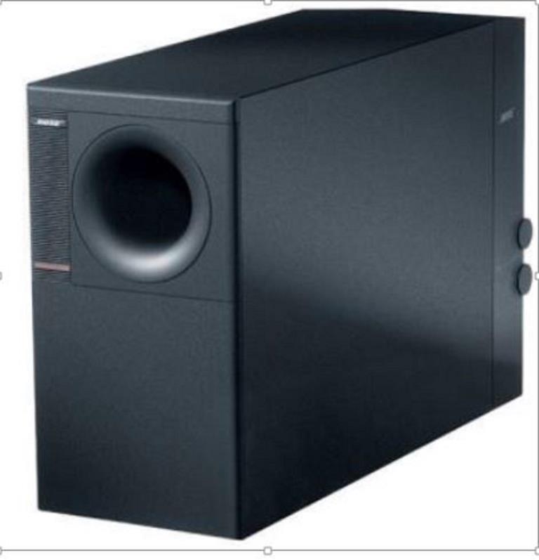 Photo shows the affected Bose bass module in black color.