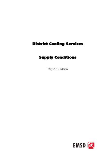 District Cooling Services Supply Conditions (May 2019 Edition)