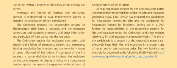 Lifts and Escalators Ordinance (Cap. 618) is now in force