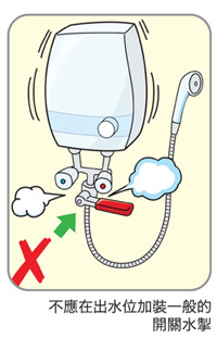 不应在出水位加装一般的任何开关水掣 不应在出水位加装一般的任何开关水掣