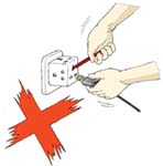 切勿强行将两脚插头插入三脚万能苏