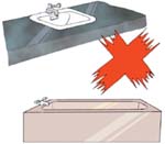 切勿将出水喉管驳到洗手盆或浴缸使用