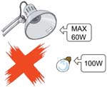 灯泡的功率不可超过灯座的额定功率值
