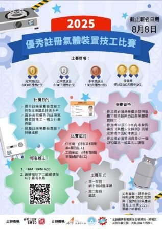 優秀註冊氣體裝置技工比賽 2025 – 宣傳海報