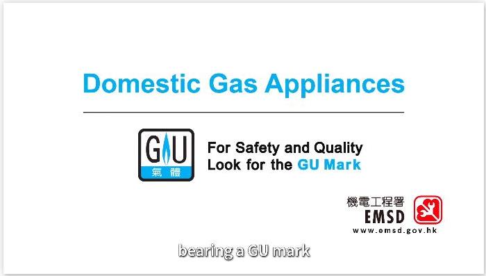 Use of Domestic Gas Appliances Bearing GU Mark