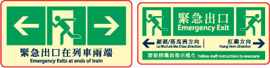 Sign to emergency exit